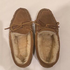 Brown Suede Moccasin Slippers